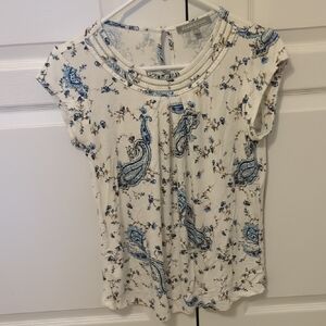 Daniel Rainn Blue and White Paisley Blouse